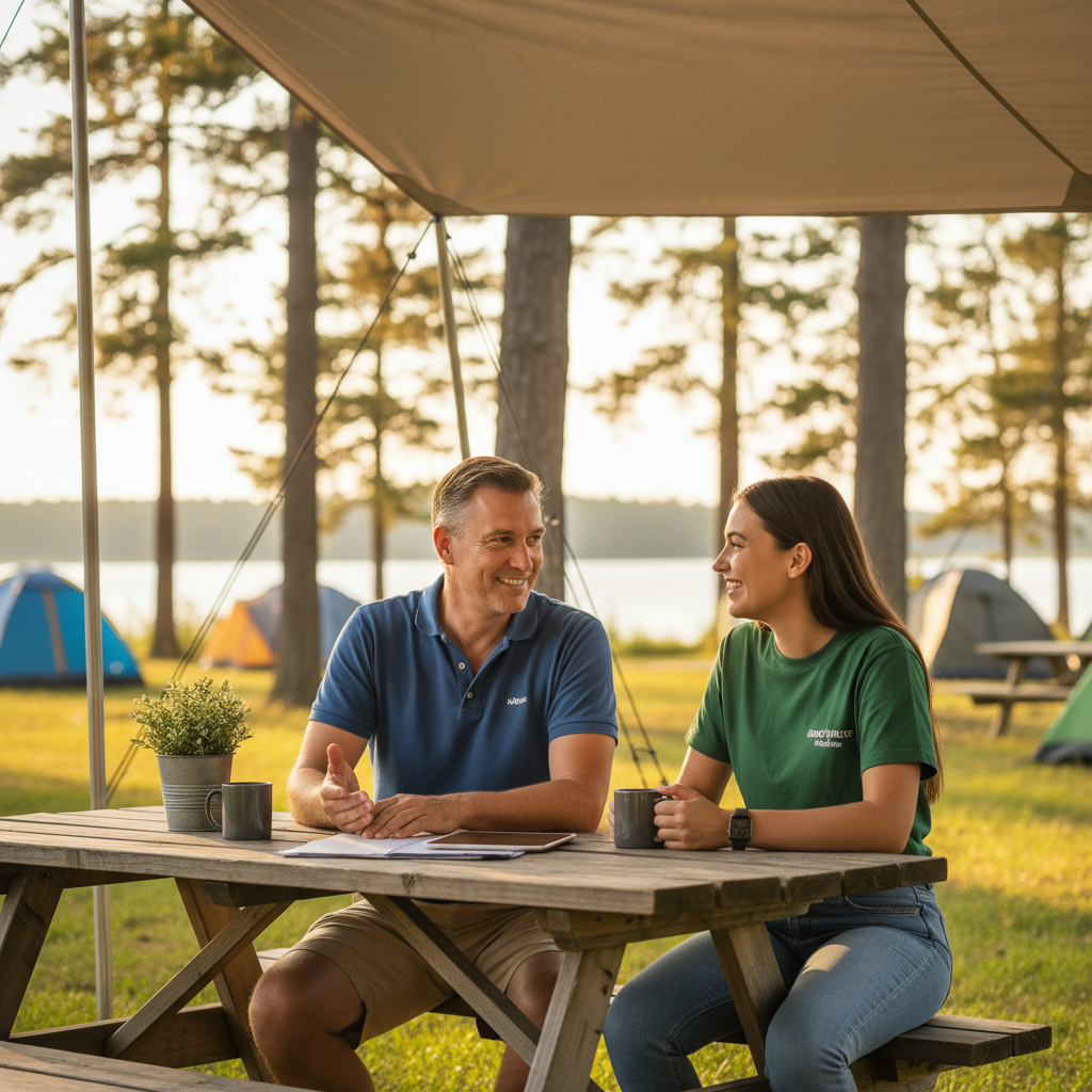 Entretien de fin de saison entre manager et employée.